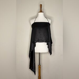 Zara Elegant Black Satin Blouse NWT S